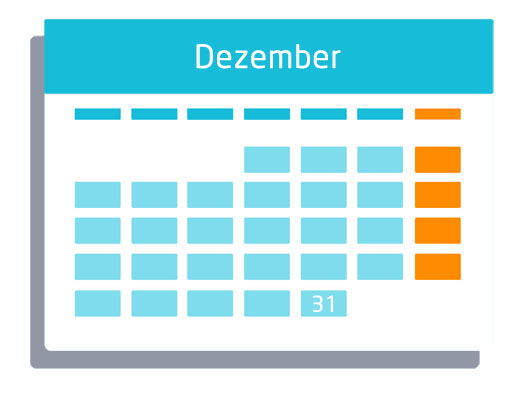 Kalenderblatt Dezember mit Betonung auf dem 31. Tag | microtech.de