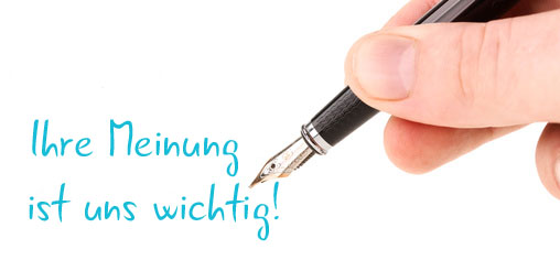 Hand mit Füller schreibt Ihre Meinung ist uns wichtig | microtech.de